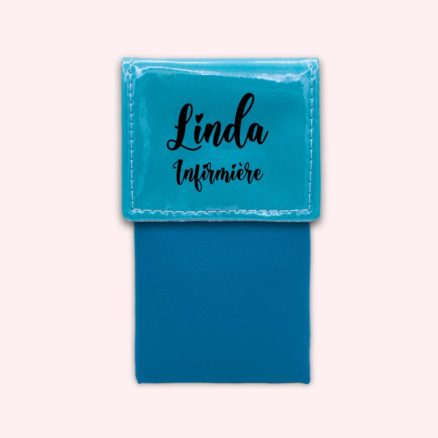 Pochette bicolore rabat Turquoise