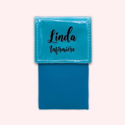 Pochette bicolore rabat Turquoise