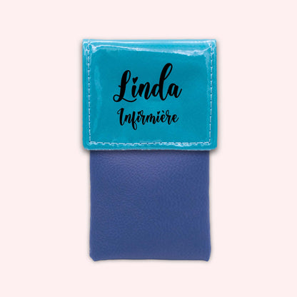 Pochette bicolore rabat Turquoise