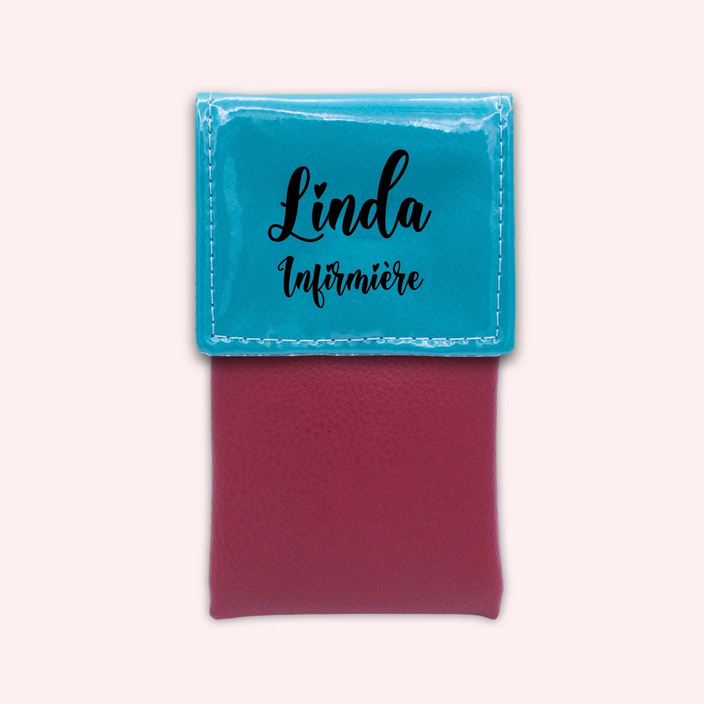 Pochette bicolore rabat Turquoise