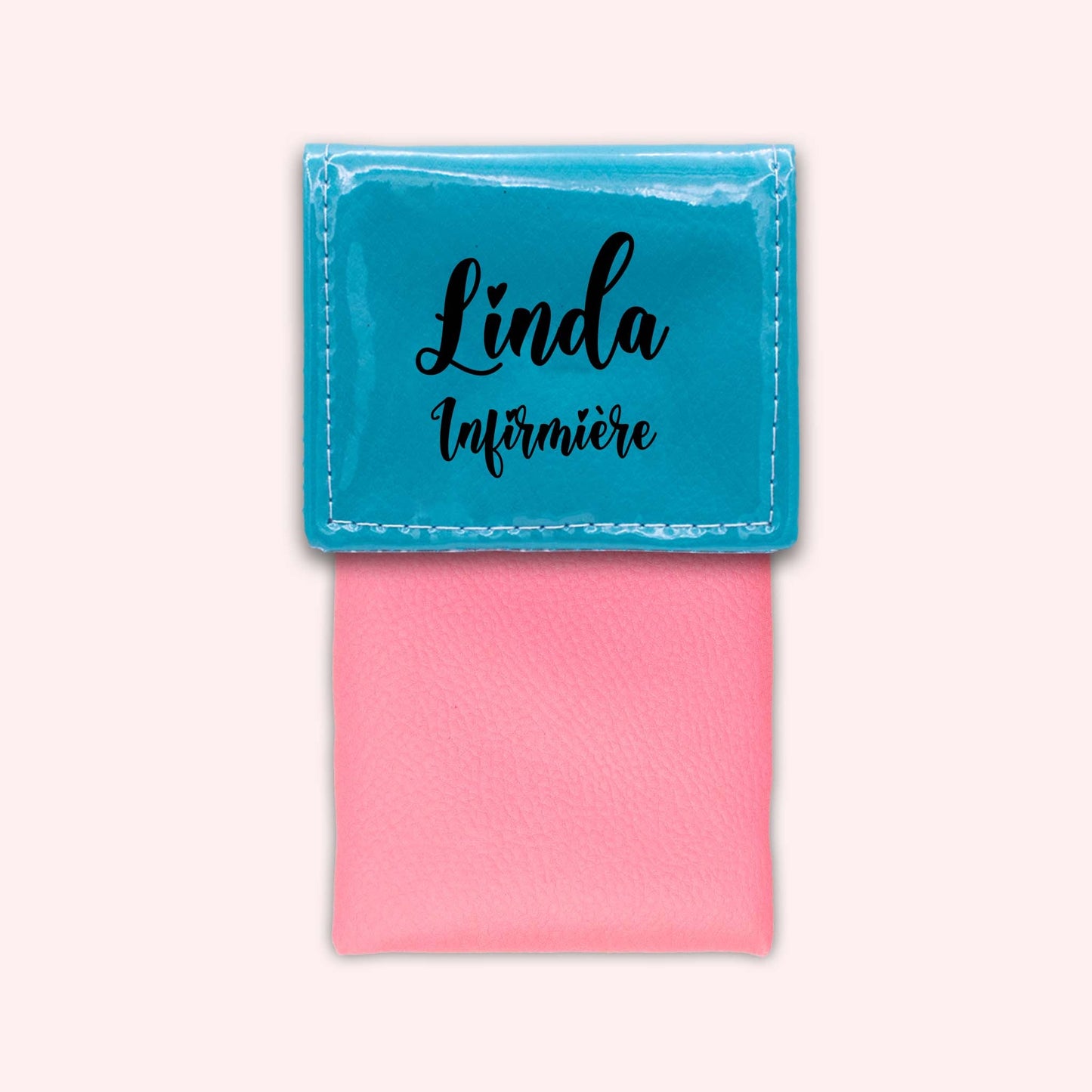 Pochette bicolore rabat Turquoise