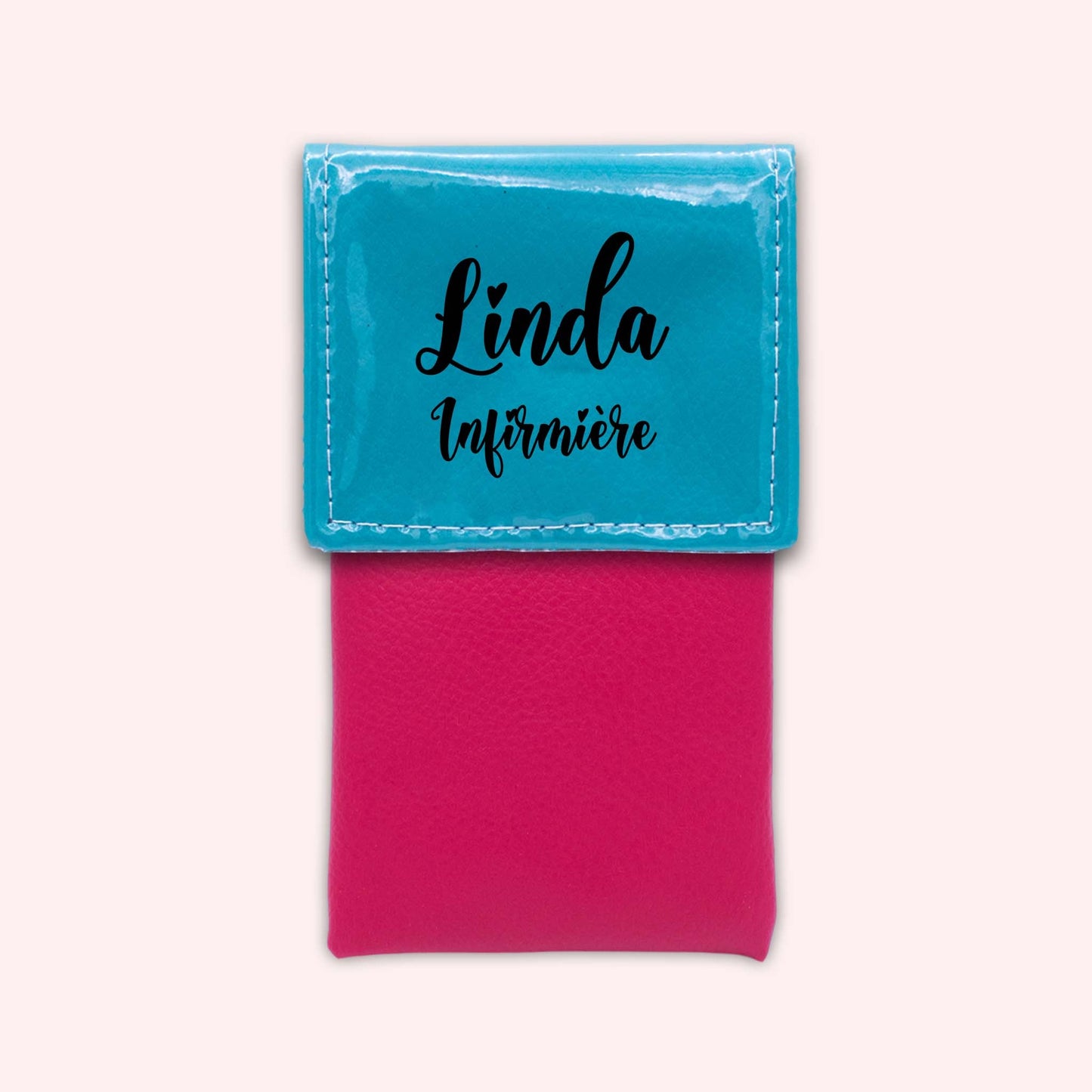 Pochette bicolore rabat Turquoise