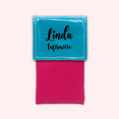 Pochette bicolore rabat Turquoise