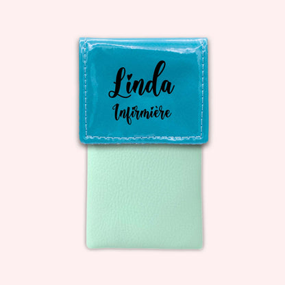 Pochette bicolore rabat Turquoise