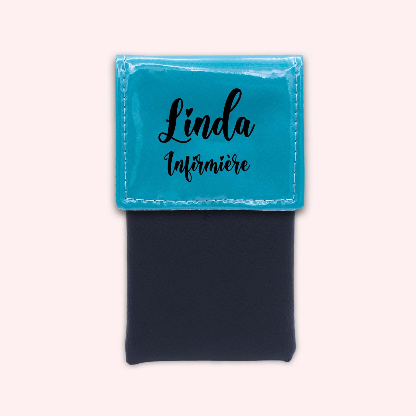 Pochette bicolore rabat Turquoise