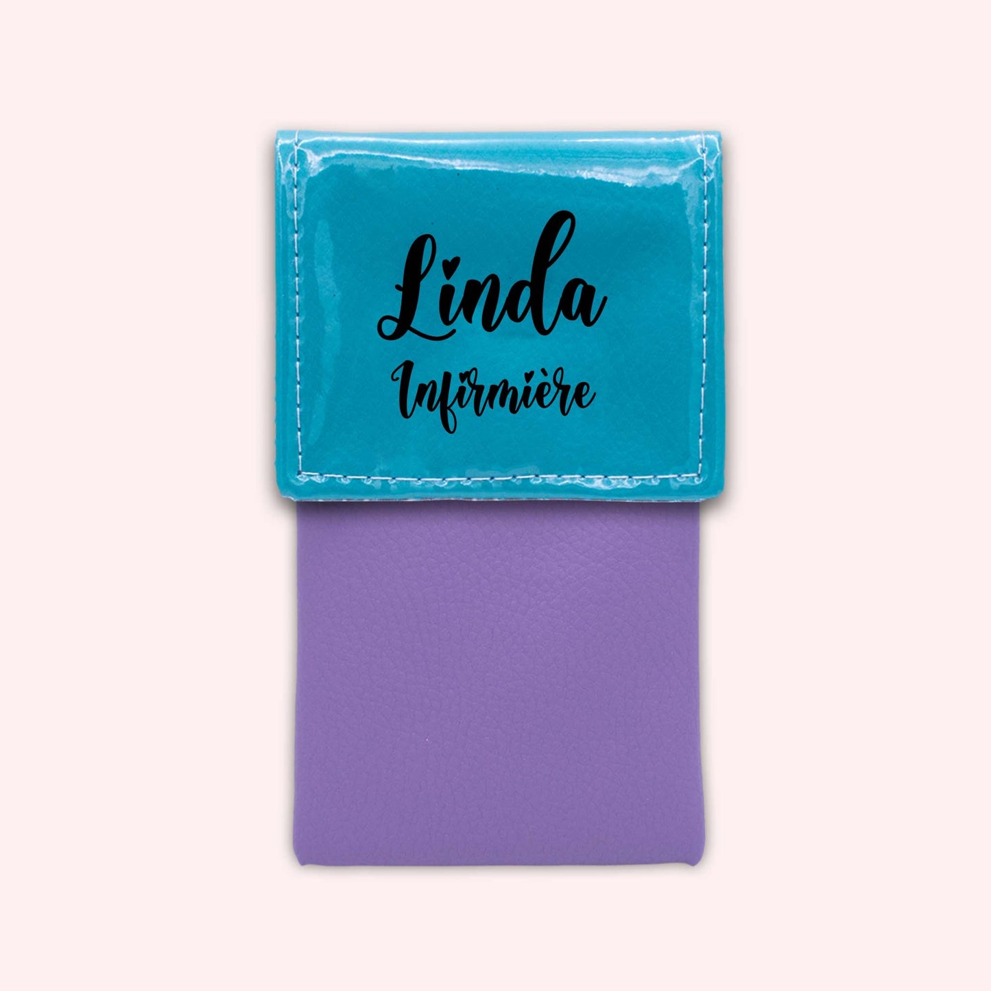 Pochette bicolore rabat Turquoise