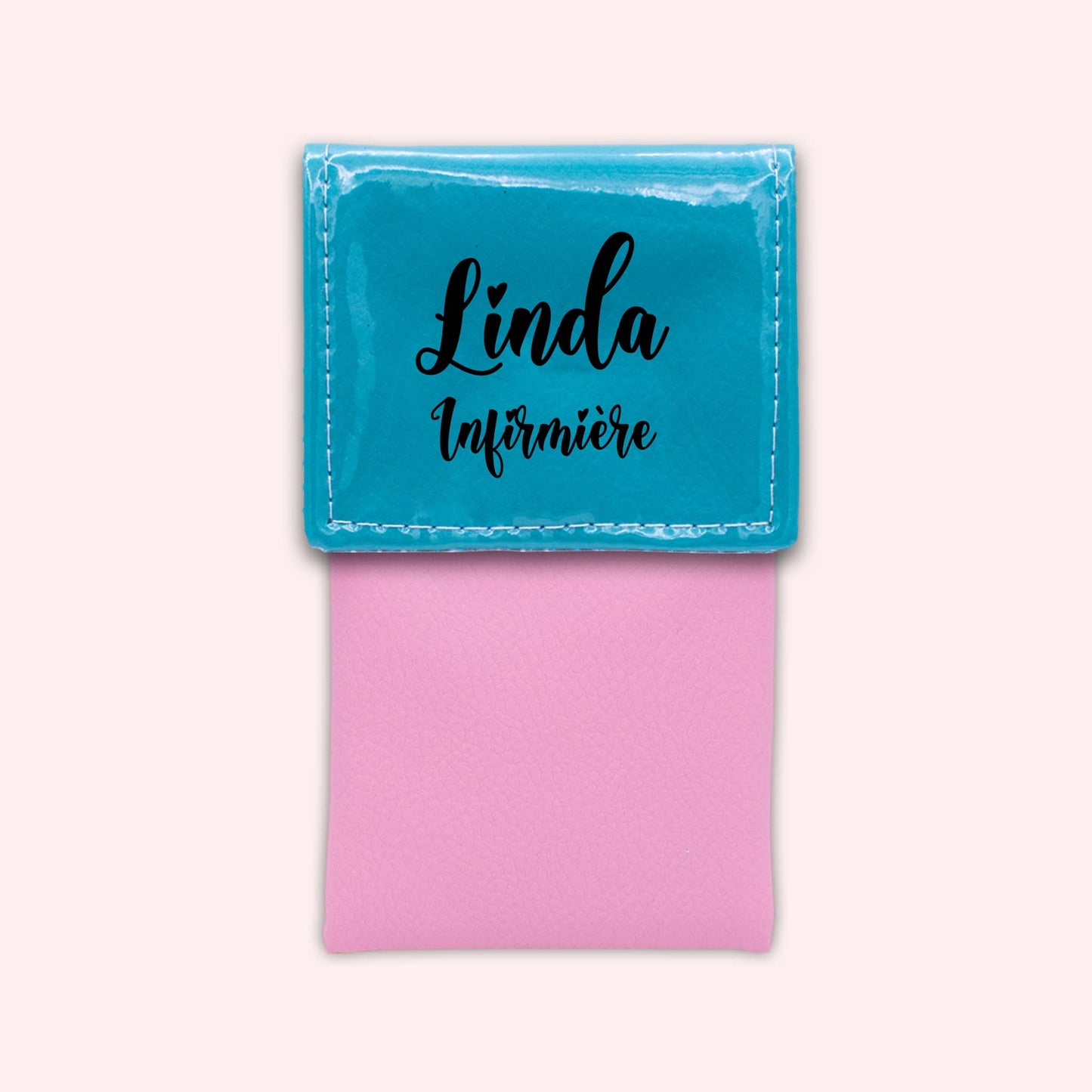 Pochette bicolore rabat Turquoise