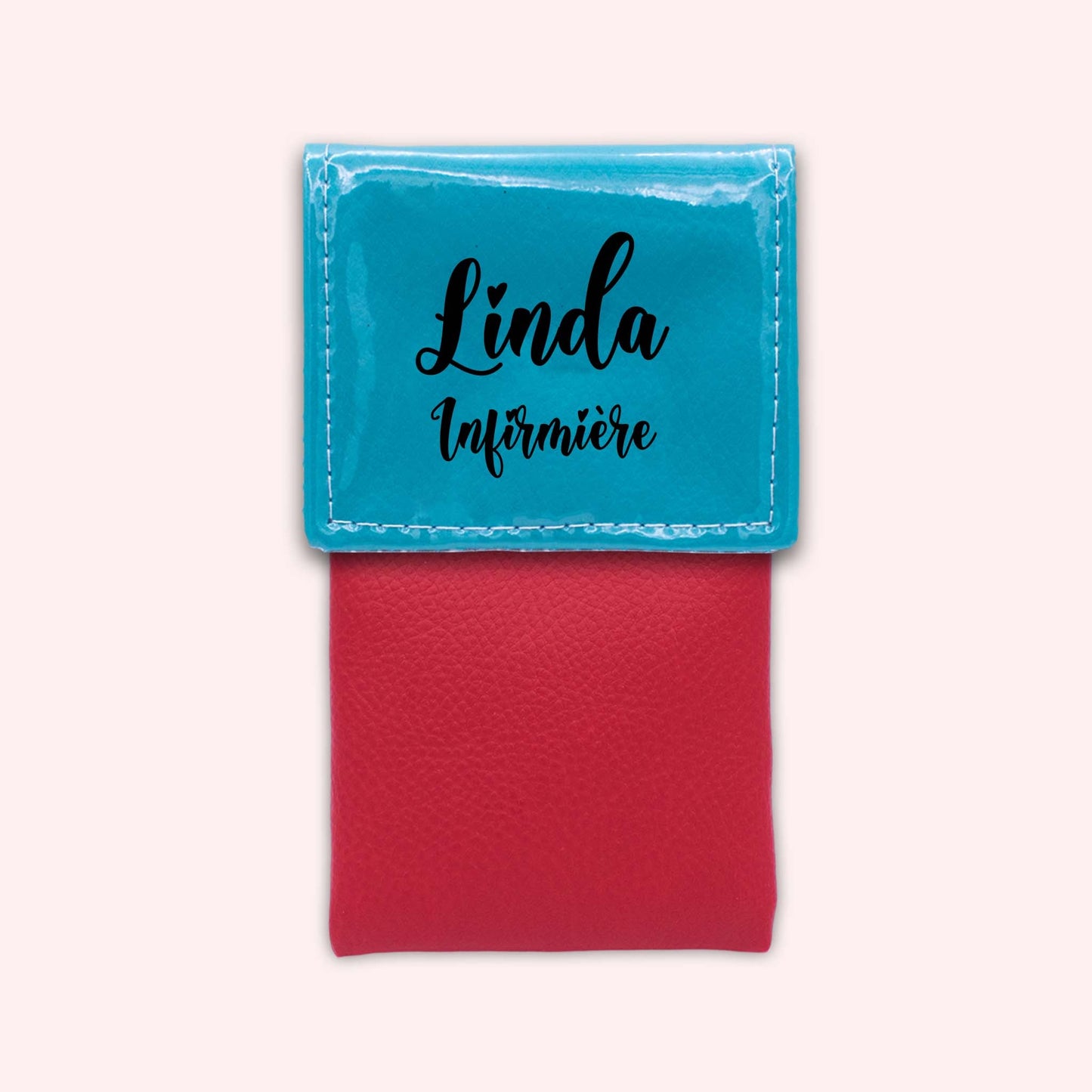 Pochette bicolore rabat Turquoise