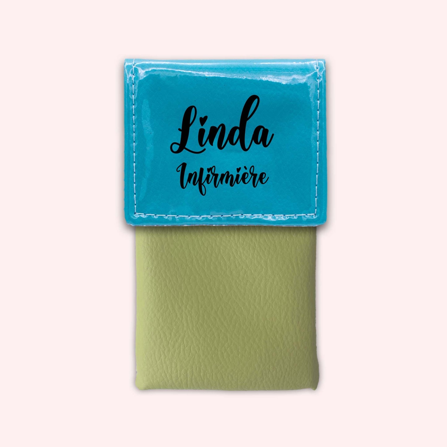 Pochette bicolore rabat Turquoise