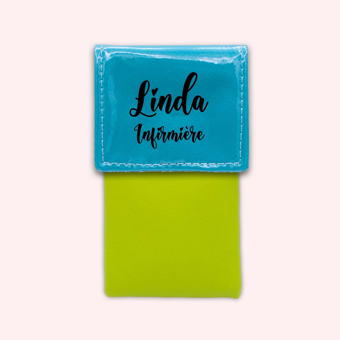 Pochette bicolore rabat Turquoise