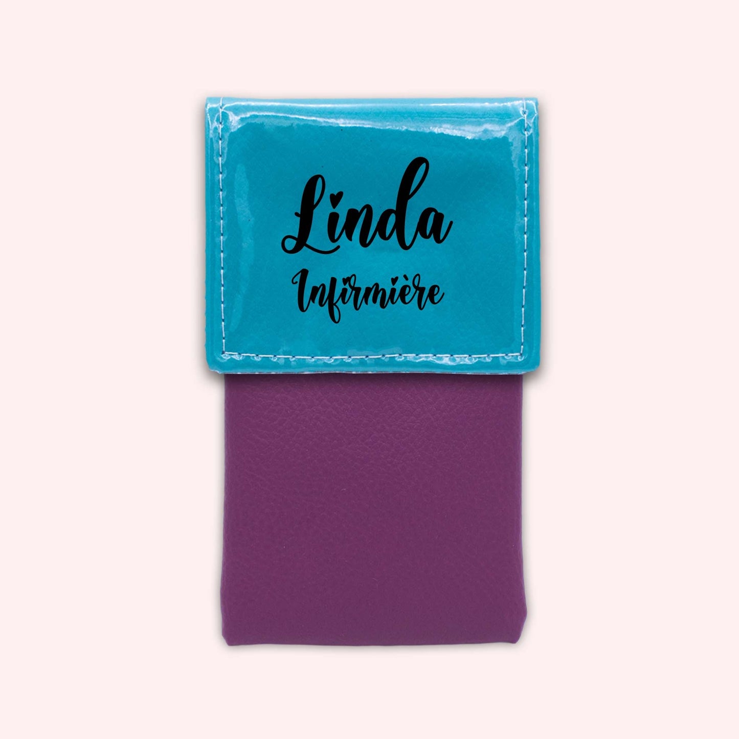 Pochette bicolore rabat Turquoise