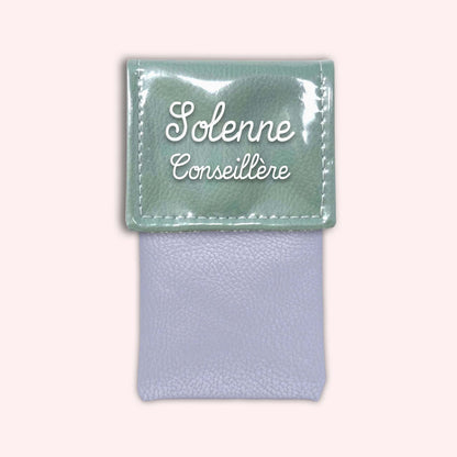 Pochette bicolore rabat Vert saule