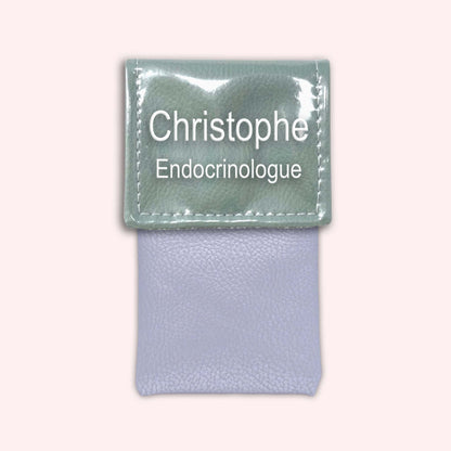 Pochette bicolore rabat Vert saule