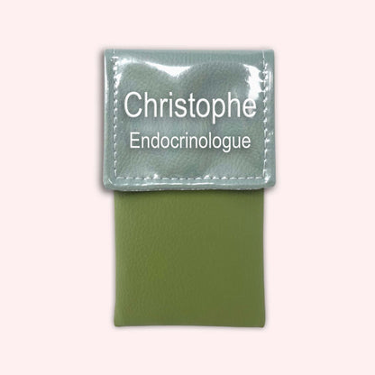 Pochette bicolore rabat Vert saule