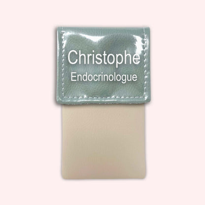 Pochette bicolore rabat Vert saule