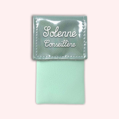 Pochette bicolore rabat Vert saule