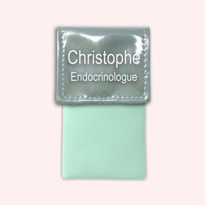 Pochette bicolore rabat Vert saule