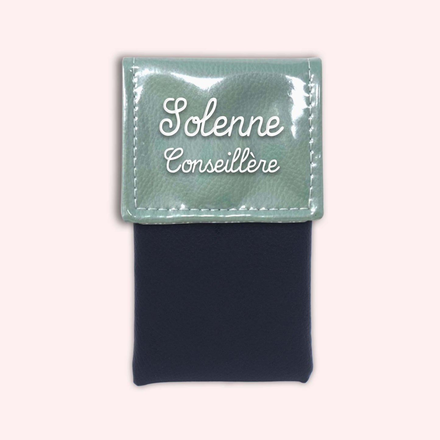 Pochette bicolore rabat Vert saule