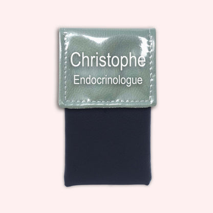 Pochette bicolore rabat Vert saule