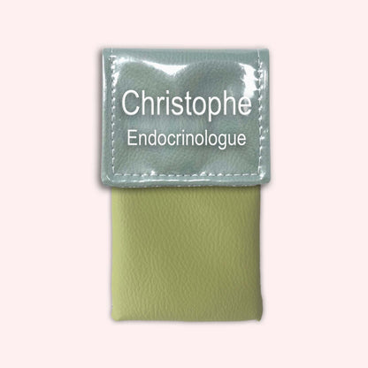 Pochette bicolore rabat Vert saule