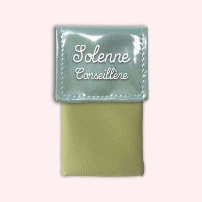 Pochette bicolore rabat Vert saule
