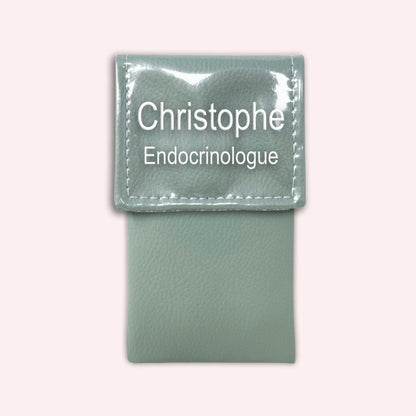 Pochette bicolore rabat Vert saule