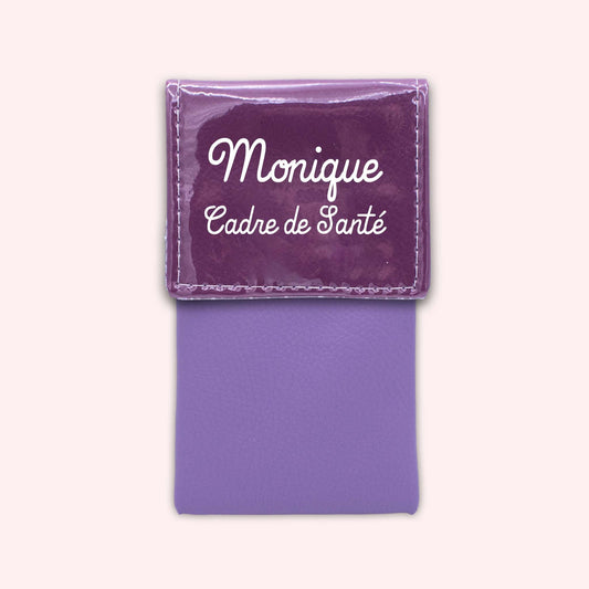 Pochette bicolore rabat Violet