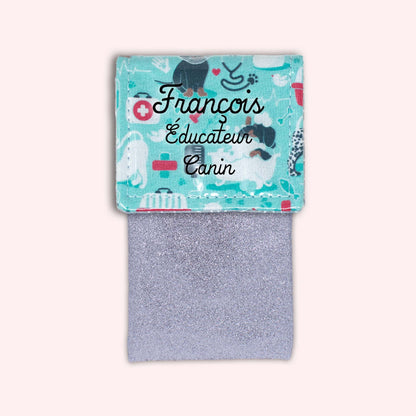 Pochette aimantée Vétérinaire bleu