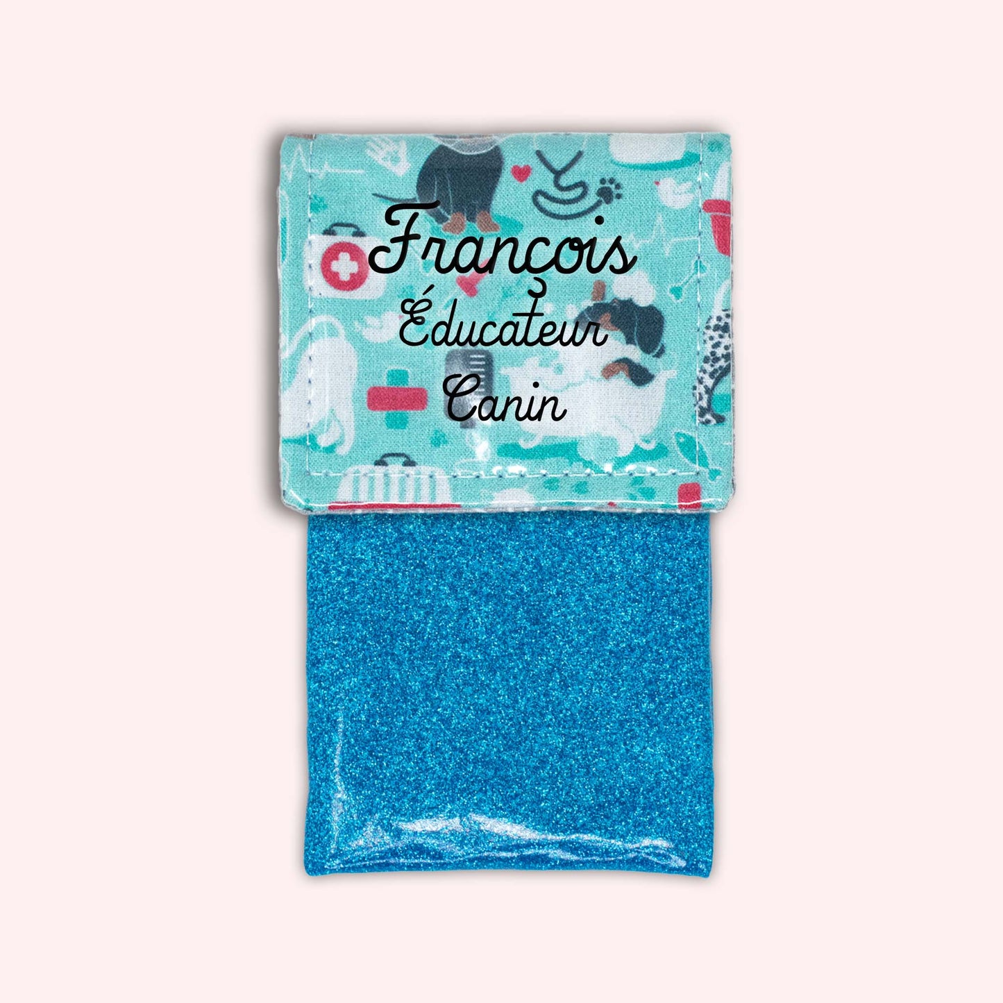 Pochette aimantée Vétérinaire bleu
