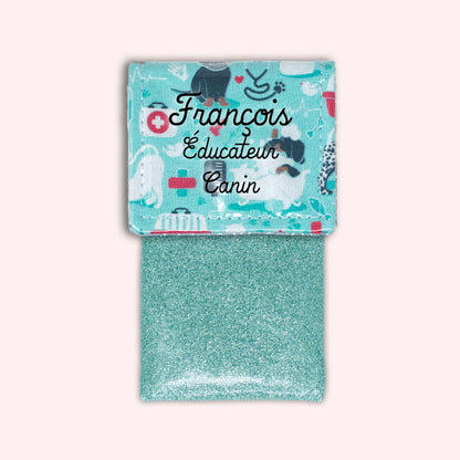 Pochette aimantée Vétérinaire bleu