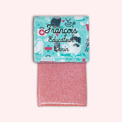 Pochette aimantée Vétérinaire bleu