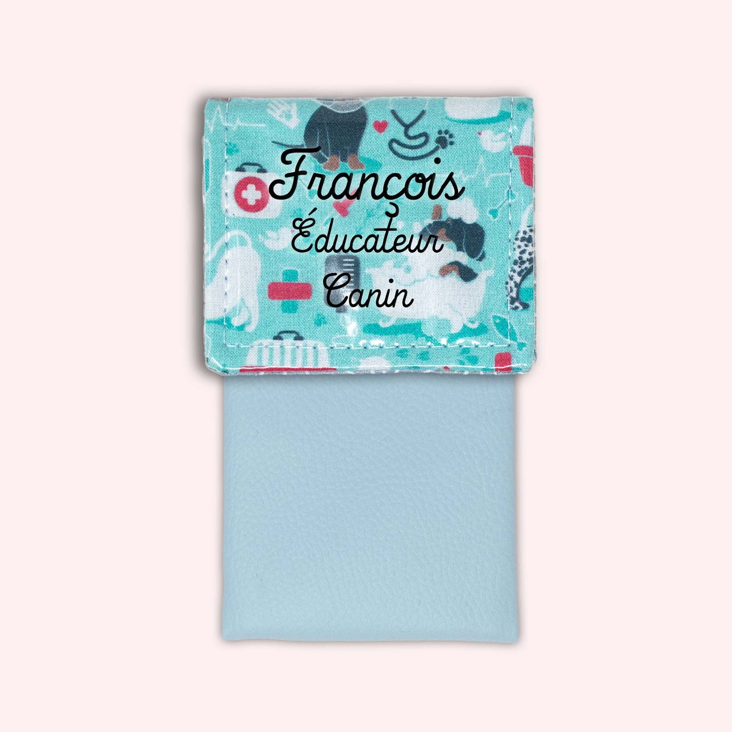 Pochette aimantée Vétérinaire bleu