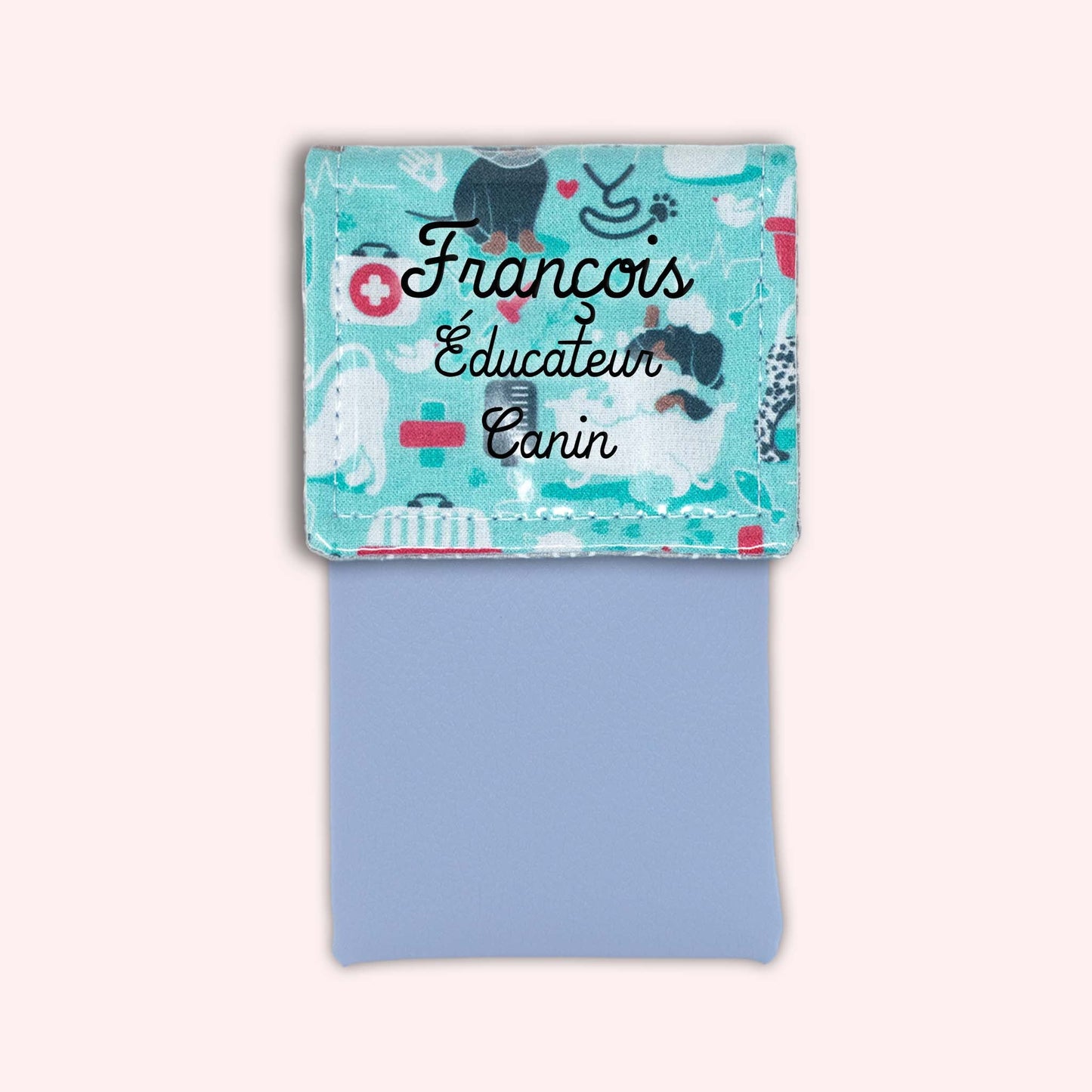 Pochette aimantée Vétérinaire bleu