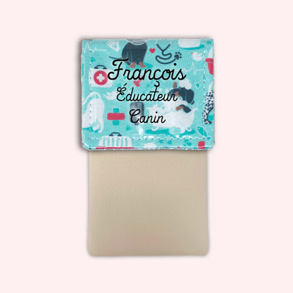 Pochette aimantée Vétérinaire bleu