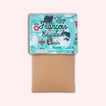 Pochette aimantée Vétérinaire bleu