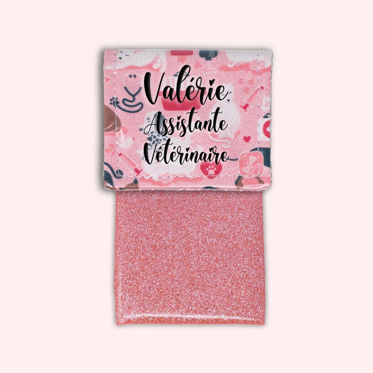 Pochette aimantée Vétérinaire rose