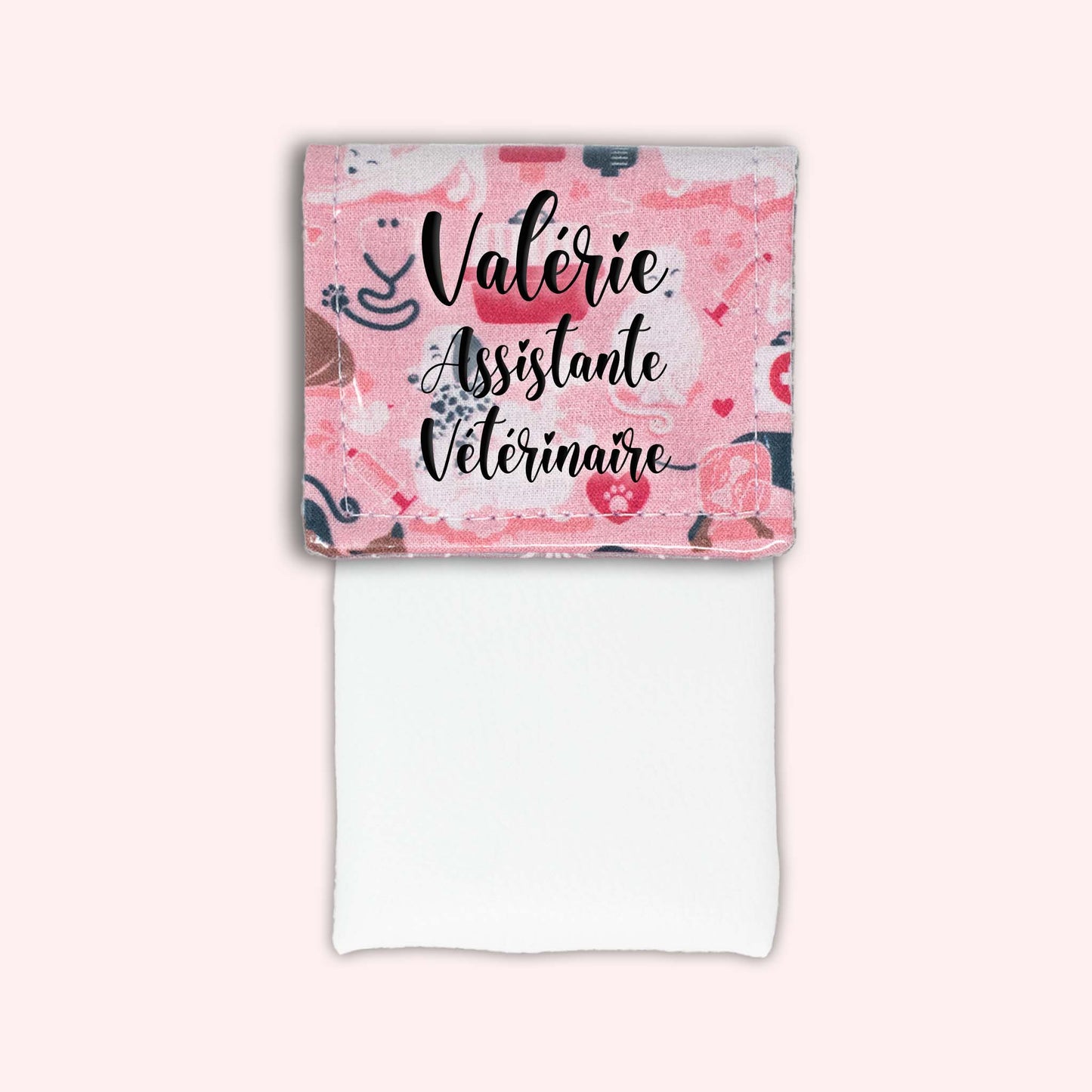 Pochette aimantée Vétérinaire rose