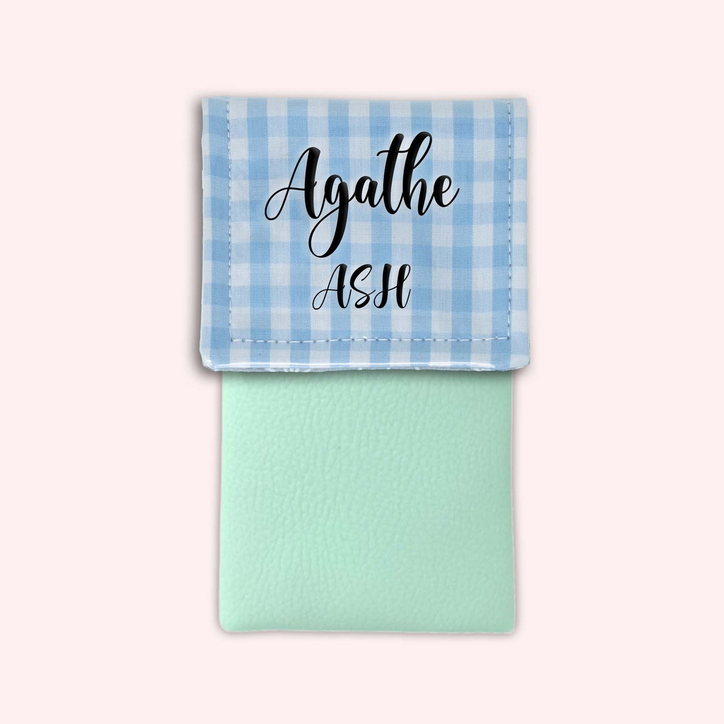 Pochette aimantée Vichy Azur