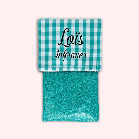 Pochette aimantée Vichy Émeraude