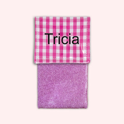 Pochette aimantée Vichy Fuchsia