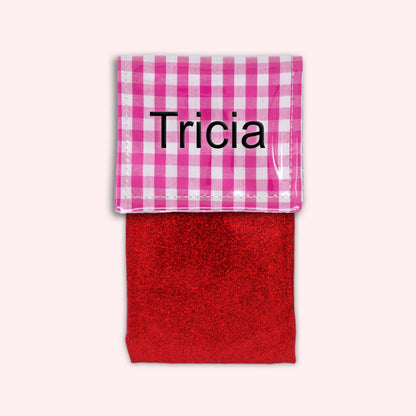 Pochette aimantée Vichy Fuchsia