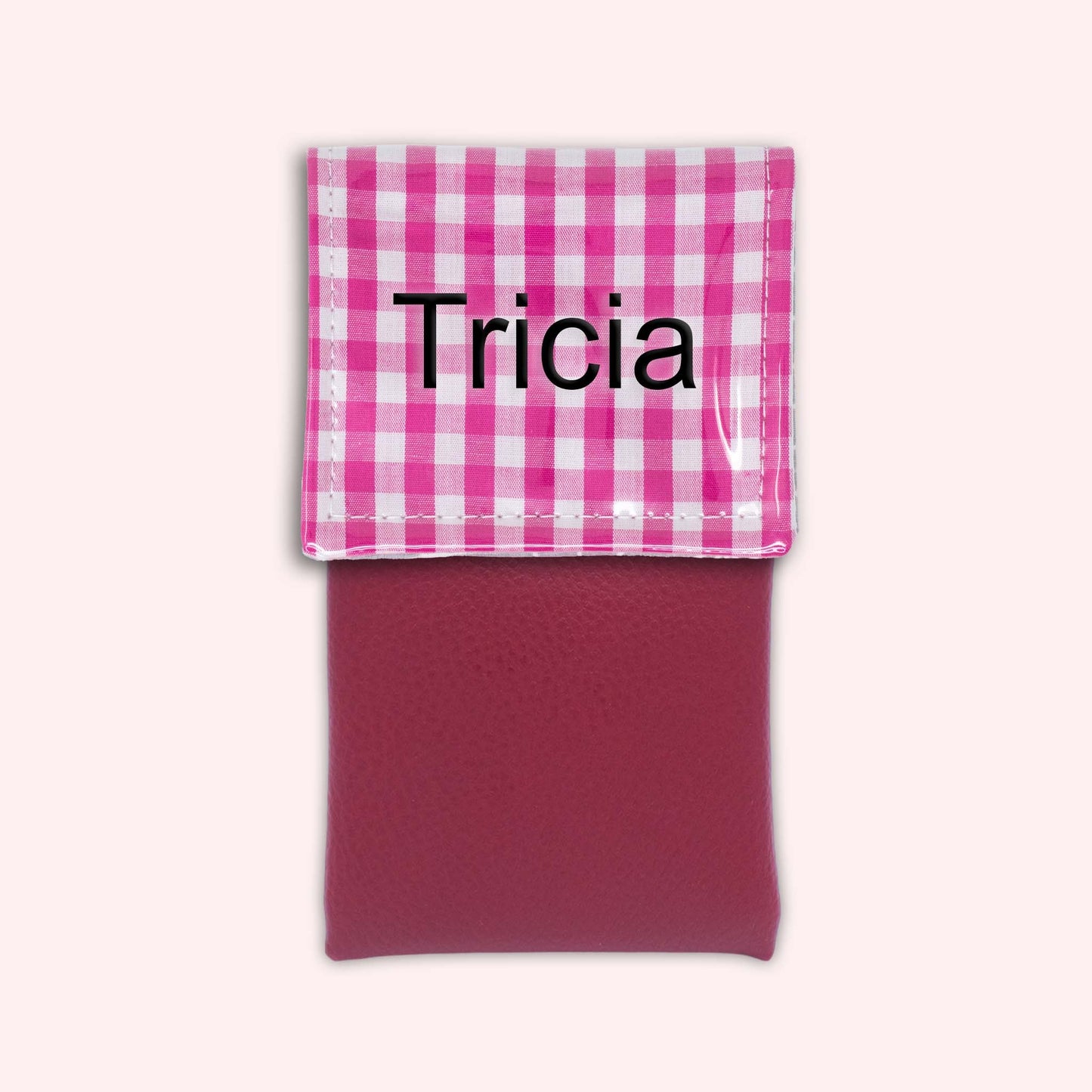 Pochette aimantée Vichy Fuchsia