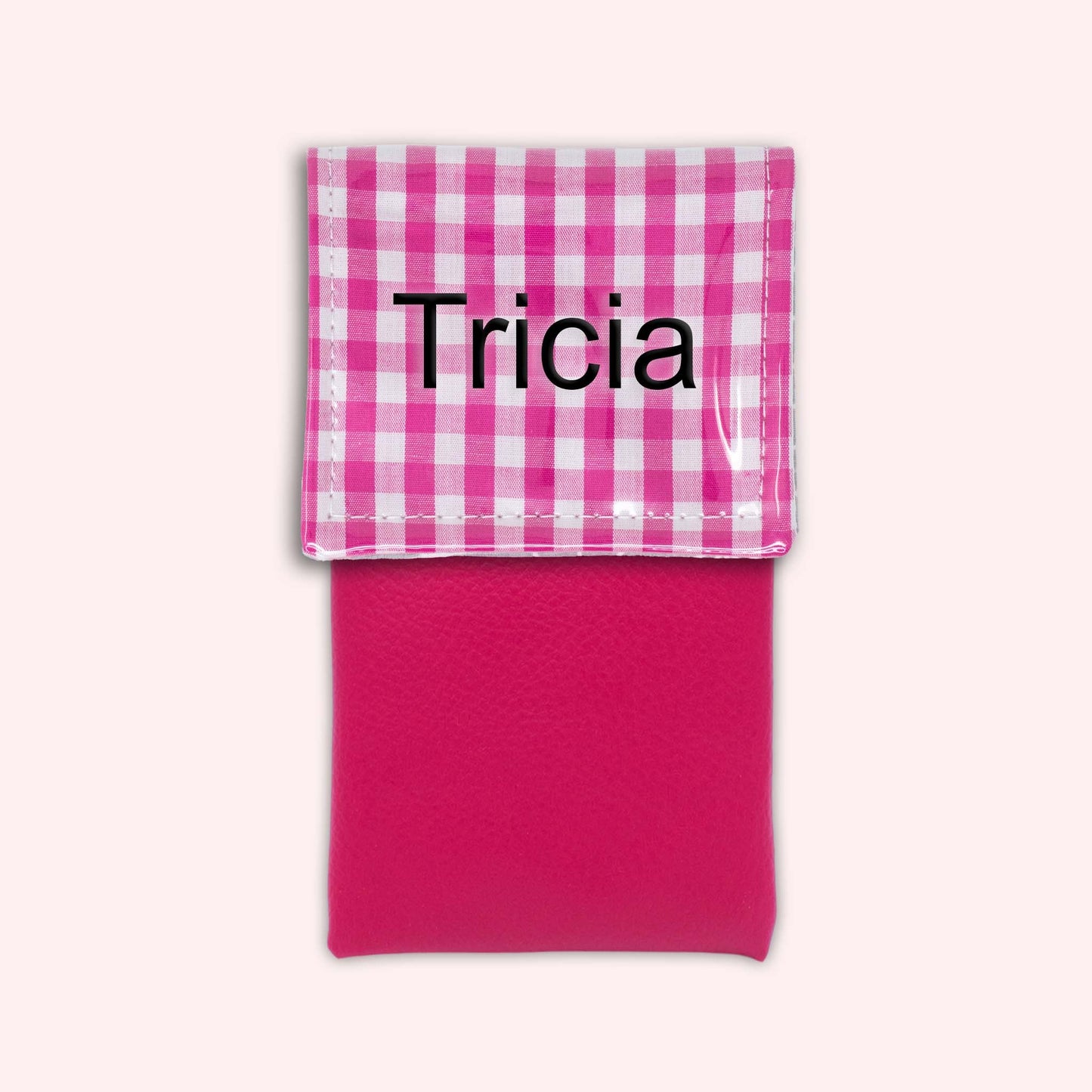 Pochette aimantée Vichy Fuchsia