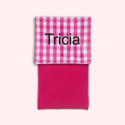 Pochette aimantée Vichy Fuchsia