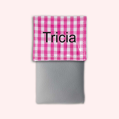 Pochette aimantée Vichy Fuchsia
