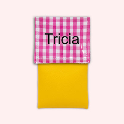 Pochette aimantée Vichy Fuchsia