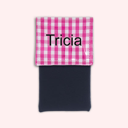 Pochette aimantée Vichy Fuchsia
