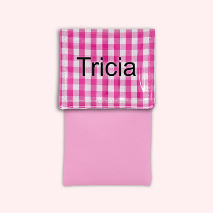 Pochette aimantée Vichy Fuchsia