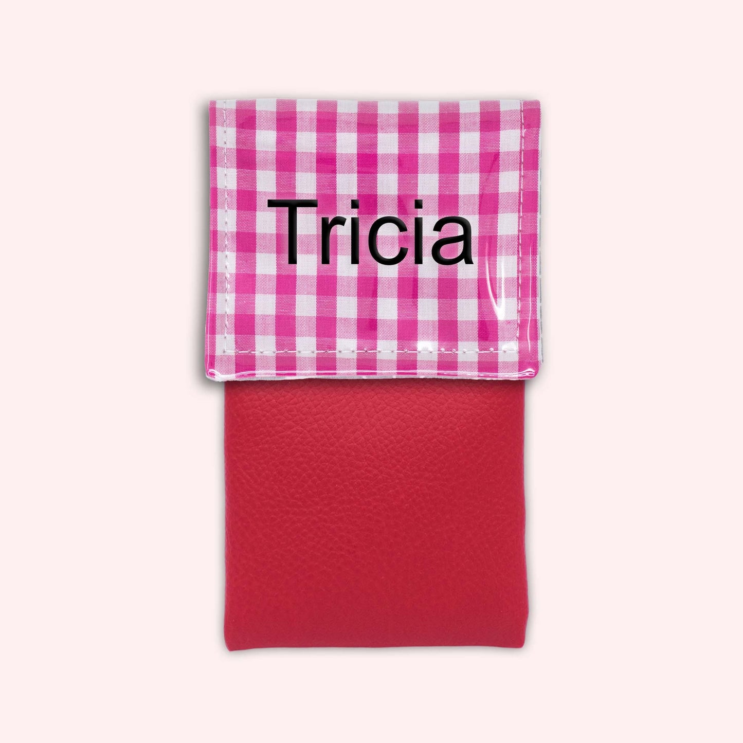 Pochette aimantée Vichy Fuchsia