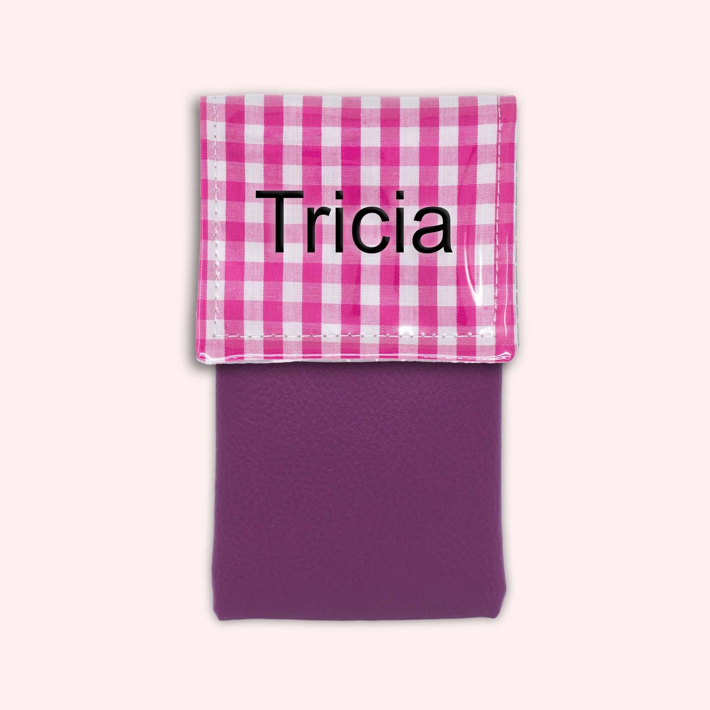 Pochette aimantée Vichy Fuchsia